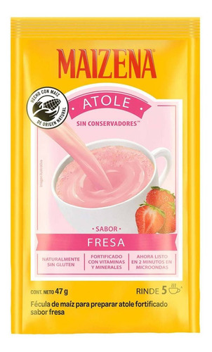 Atole Maizena Sabor Fresa 47g