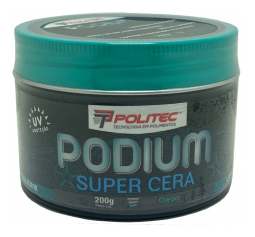 Cera Carnaúba E Silicone Podium Proteção Uv Politec 200g