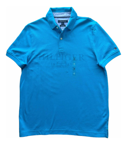 Camiseta Tipo Polo Tommy Hilfiger Hombre F105 Talla M Azul