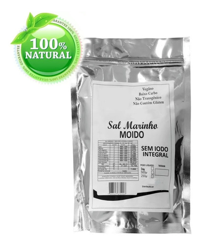 Sal Sin Yodo, Molida, Totalmente Entera - 2 Kg