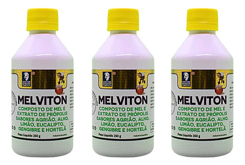 Kit 3 Melviton Composto De Mel E Especiarias 250g