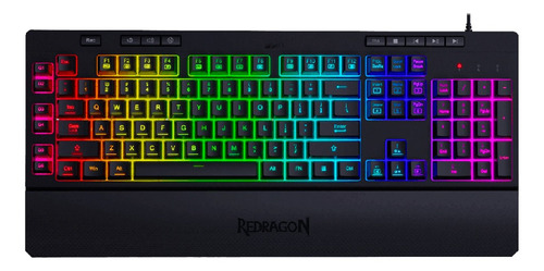 Imagen 5 de 6 de Teclado gamer Redragon Shiva K512W RGB QWERTY español latinoamérica color negro con luz RGB