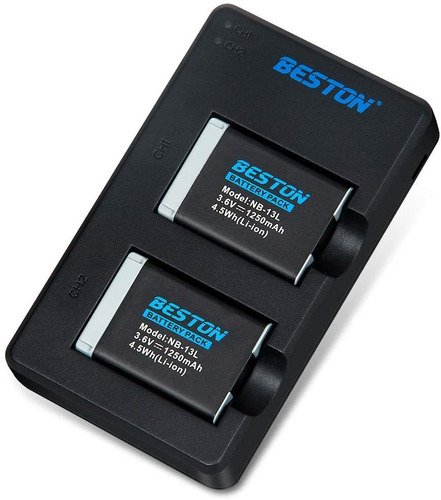 Beston Paquete De 2 Baterias Nb-13l Y Juego De Cargador Usb