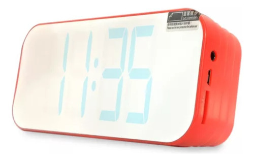Corneta Despertador Reloj Digital Bluetooth Rojo (gp)