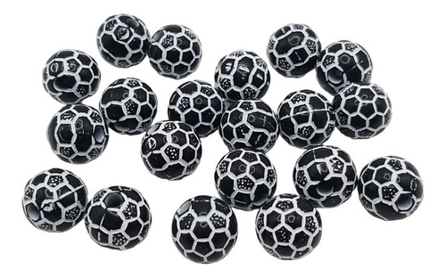 20 Unid Dije Plástico Pelota De Fútbol Negro/blanco 10mm 