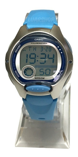 Relógio Casio Digital Mini Masculino Azul Lw200 Original