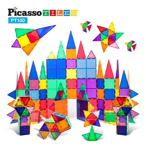 Picassotiles 100 Piezas Conjunto De 100pcs Buildo De Constru