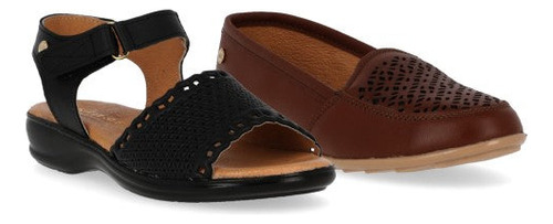 Zapato Oxford Pr329 Confort Negro Perforado 8days Bicolor