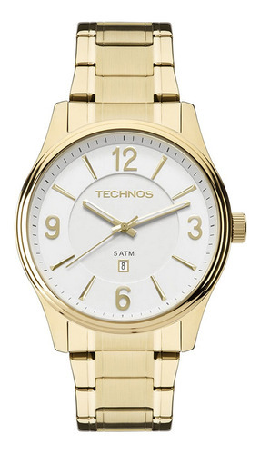 Relógio Masculino Technos Steel Dourado Loja De Fábrica Cor do fundo Branco