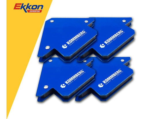 Combo 4 Escuadras Magnéticas Soportes Kommberg 11 Kg 3''