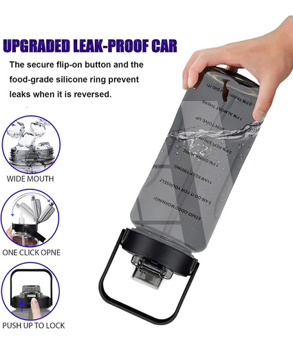 Water Bottle Half Gallon With Strap With Storage Sleeve & Re