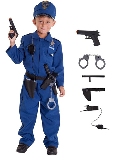 Disfraz De Policía Americana Para Niños Y Niñas Talla M