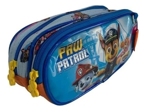 Mochila De Carrinho M Lancheiraestojo Patrulha Canina Cor Azul Desenho Do Tecido Lisa