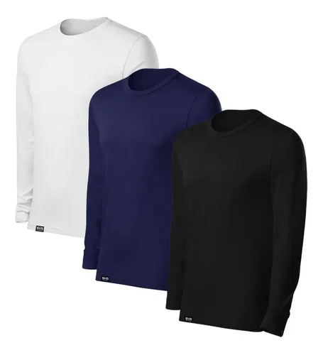 Kit 3 Camisetas Proteção Uv50+ Tecido Gelado Secagem Rápida