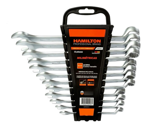 Set Llaves Combinadas Acodadas Alemana 12 Pz Hamilton Jcm12g