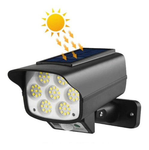 Imagen 2 de 9 de Foco Solar Camara Con Sensor De Movimiento + Control