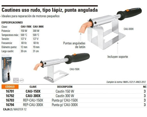 Imagen 2 de 4 de Repuesto Punta Cautin Cau-150x Truper 16793