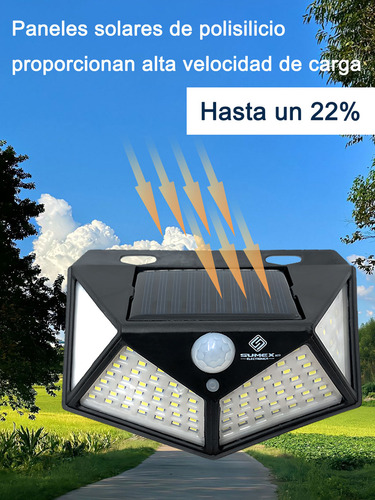 100 Leds Lámparas Solar Sensor Exteriores De Pared 10 Pcs