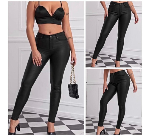 Imagen 3 de 8 de Jeans Eco Cuero Calce Perfecto Tiro Alto Elasticados