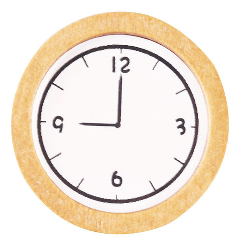 Reloj De Pared De Madera Redondo De Diseño Amarillo