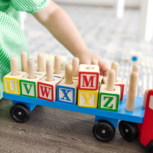 Camión De Madera Para Niños Bloques De Construcción Letras