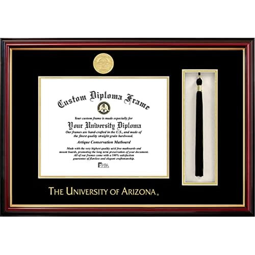 Caja Borlas Y Marco De Diploma Ncaa Arizona Wildcats