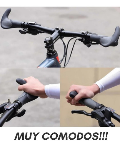 Imagen 2 de 7 de Puño Manopla Bicicleta Mtb Ergonomicos Alargue Comodo Goma
