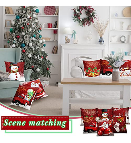 6 Fundas De Almohada De Navidad Para Decoración De Cojines,