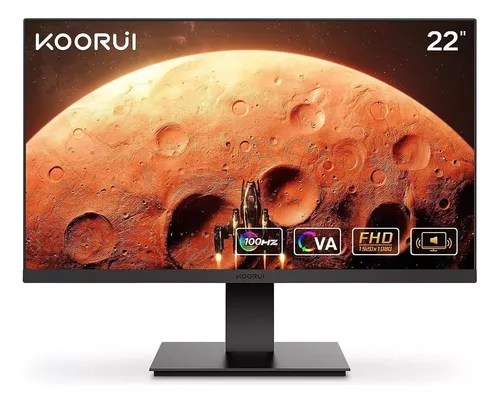  KOORUI Monitor de computadora de 22 pulgadas, pantalla de  escritorio FHD 1080P, bisel ultrafino de 75 HZ/cuidado de los  ojos/inclinación ergonómica, puertos HDMI VGA monitor LED para PC, montaje  VESA 