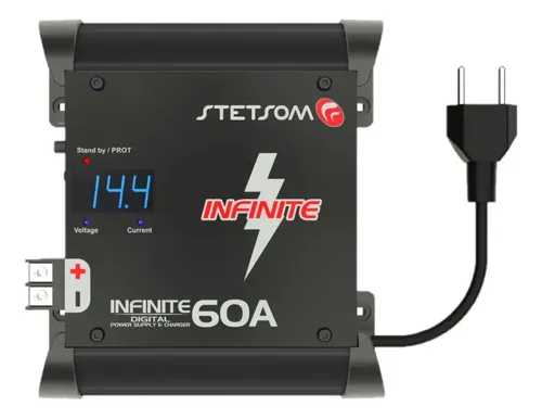 FONTE CARREGADOR STETSOM INFINITE 60A PARA SOM AUTOMOTIVO E BATERIA BIVOLT AZUL