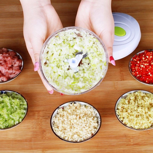 Imagen 5 de 9 de Picadora De Verduras Manual Mini Chopper Cortador Vegetales