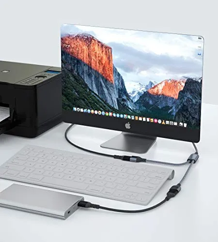 Adaptador De Cable Basesailor Usb C Macho A Doble Usb Hembra