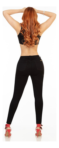 Pantalón Mujer Mezclilla Stretch Jeans Basico Push Up Dama