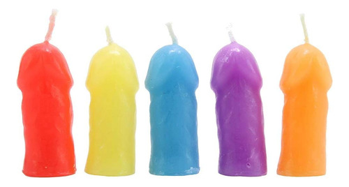Velas Para Fiestas Hott Products Pecker Rainbow, 120 Ml, 5 U