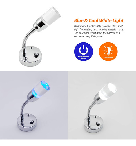 Lámpara De Lectura Led De Vidrio Flexible Programada, ...