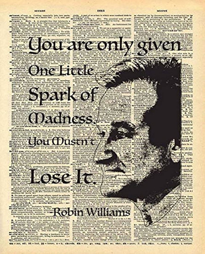 Robin Williams Quote | One Spark Of Madness Quote Vintage Di