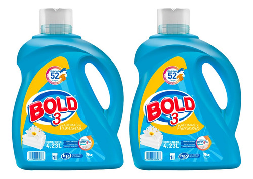 2 Pack Bold 3 Detergente Liquido Ropa 4.23 Lt