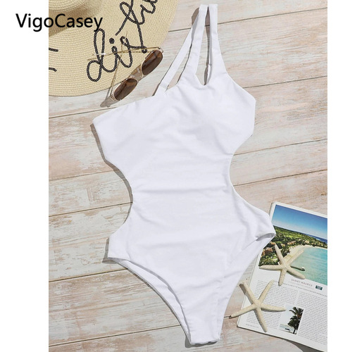 Casey 2025 Traje De Baño Sólido De Un Hombro For Mujer