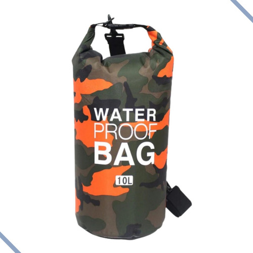 Bolsa Impermeável Saco Estanque 10 Litros Camping Bag Cor Preto Com Laranja