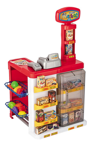 Super Market Mercado Infantil C/ Carrinho E Acessórios