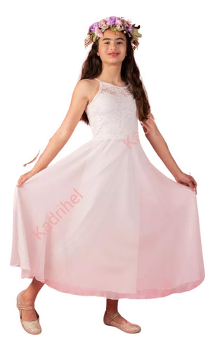 Vestido De Niña Largo Ideal Para Fiesta Gala Matrimonio N017
