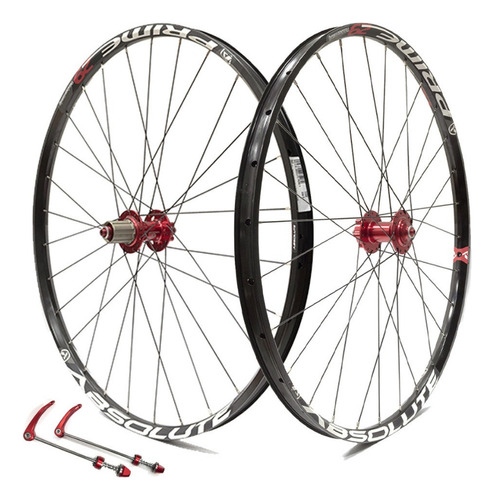 Par Rodas Bike Mtb Absolute Prime Ii Aro 29 Tubeless 8 A 12v Cor Preto/Vermelho