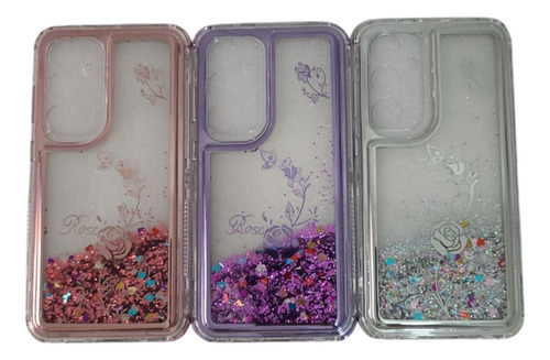 Funda Brillo De Agua Reforzada Para Samsung S24 Plus Plateado