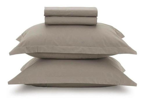 Jogo De Cama Queen Karsten 180 Fios Percal Liss Taupe Cor U