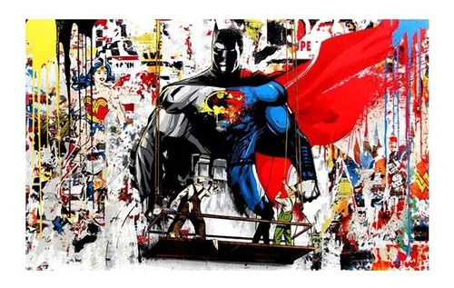 Batman & Superman | Cuadro Pop Art | 80cm X 60cm