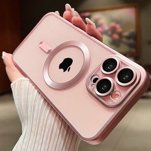 Funda Para iPhone Case Carga Magnética Carcasa Rosa