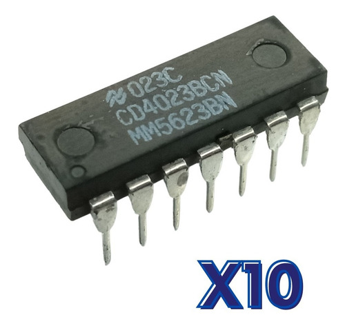  Kit 10 Compuerta Cmos  Cd4023bcn O Cd4023 Nand