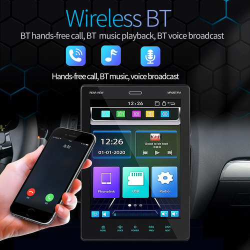 Autoestereo Pantalla Electrónica De Coche Radio Carplay 1din