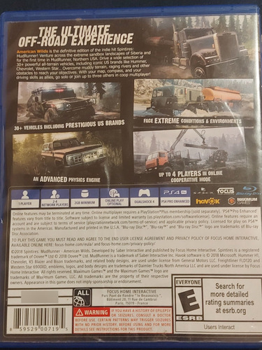 Mud Runner American Wilds Ps4 Midia Fisica (Usado)