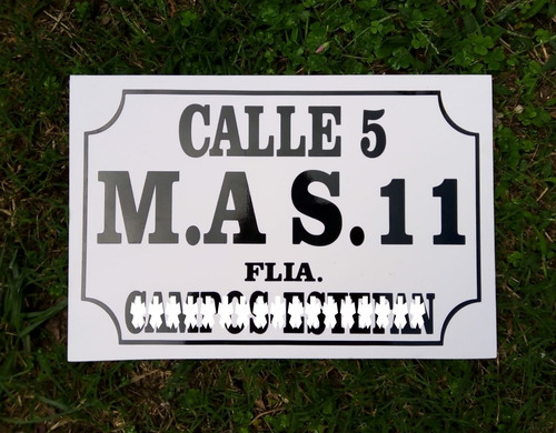 Cartel Dirección Casa Número De Puerta